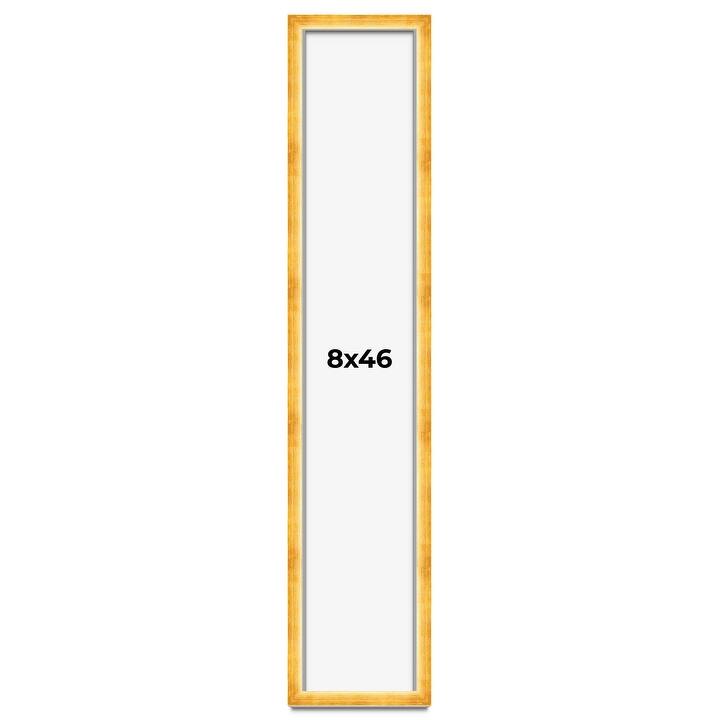 8x46 Shadow Box Frame Gold | 1.625 Inches Deep Real Wood Traditional
