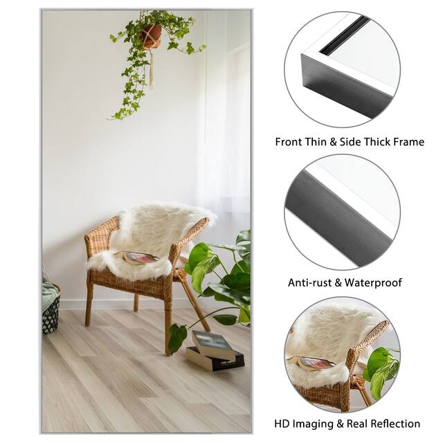 Neutypechic Huge Modern Metal Framed Floor Mirror