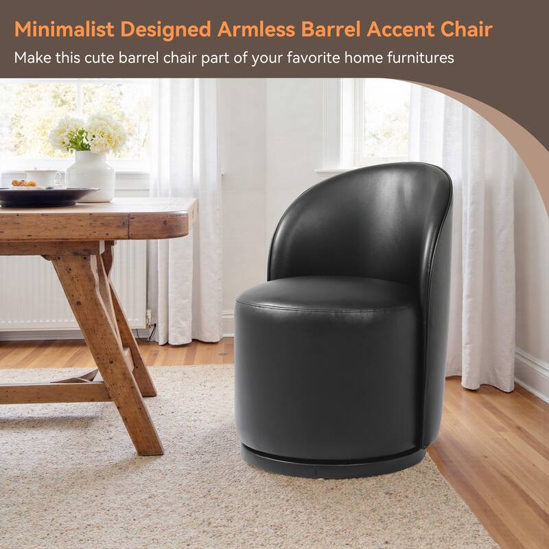 23" W Upholstered Swivel Side Chair for Dining Room, Balcony, Parlour