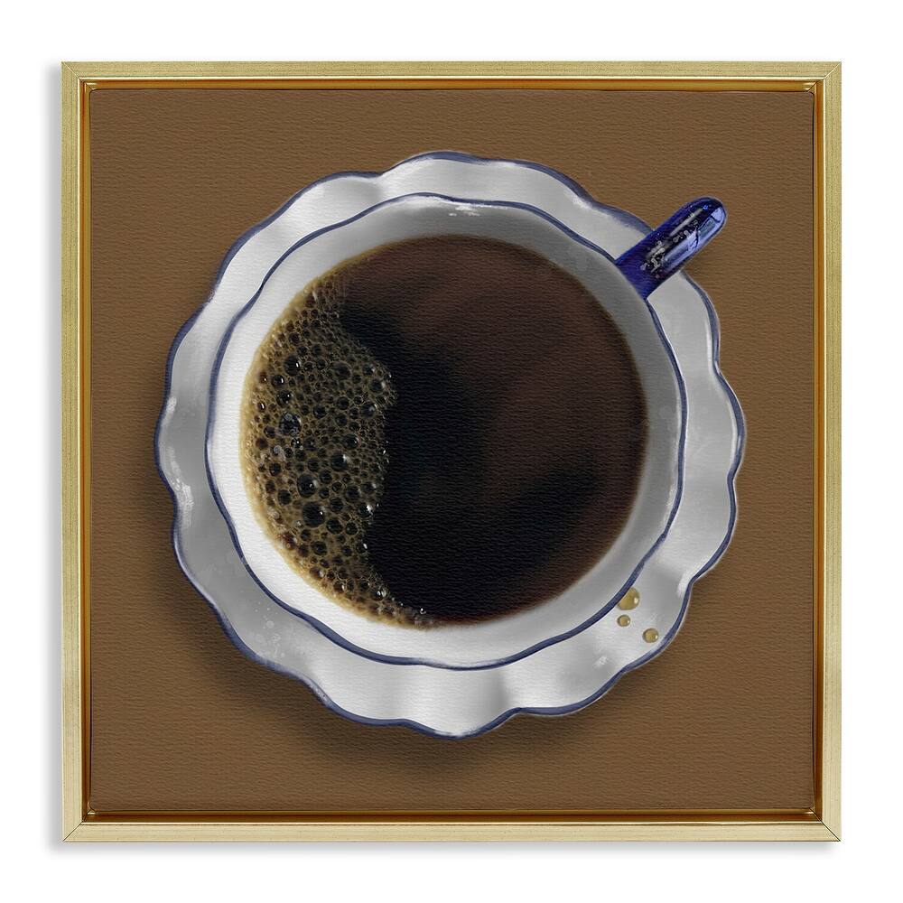 Stupell Aerial View Coffee Cup Framed Floater Canvas Wall Art Design By Matthew Piotrowicz