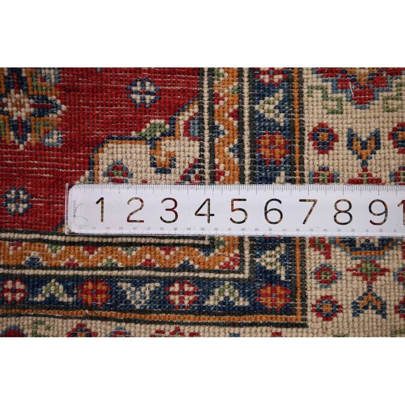 Red Kazak Accent Rug Hand-Knotted Traditional Oriental Wool Carpet - 3'3" x 4'9"