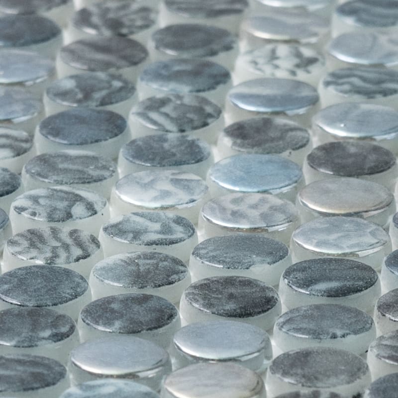 Eterna Penny 12x12 Glass Round Mosaic Tile - Floor, Wall, Backsplash