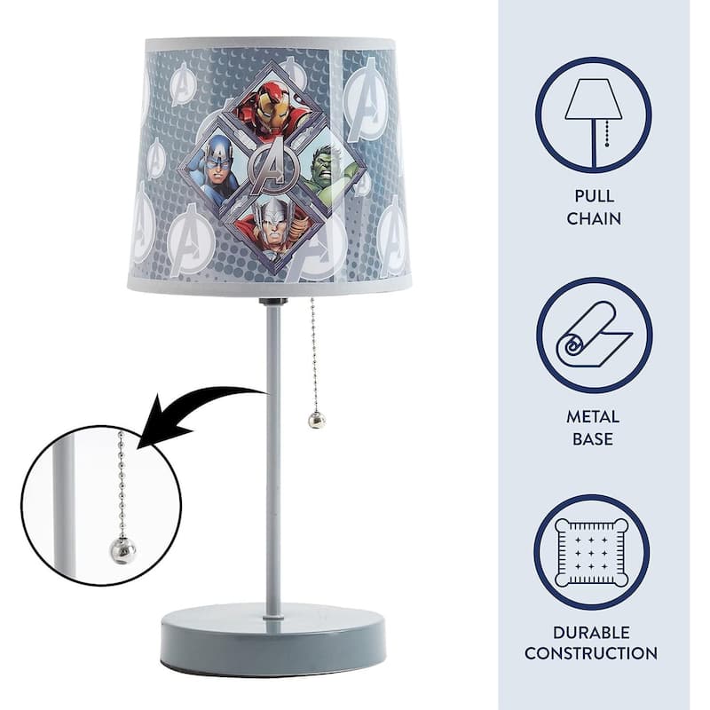 Marvel Avengers Kids Table Lamp - Grey