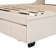 preview thumbnail 13 of 12, Queen Upholstered Platform Bed with Wingback Headboard and Large Storage Drawer