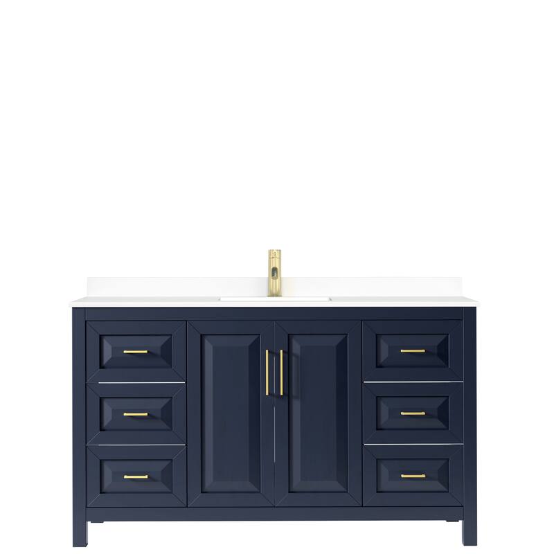Daria 60 Inch Single Vanity, Cultured Marble Top