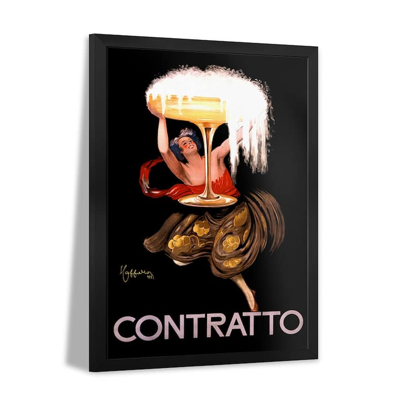 Contratto Champagne Vintage Advertisement Premium Framed Poster by Leonetto Cappiello