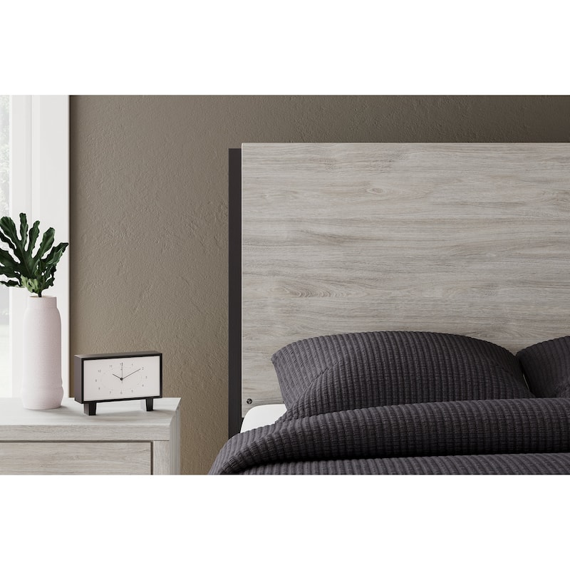 Signature Design by Ashley Vessalli Gray/Black Panel Headboard - Queen