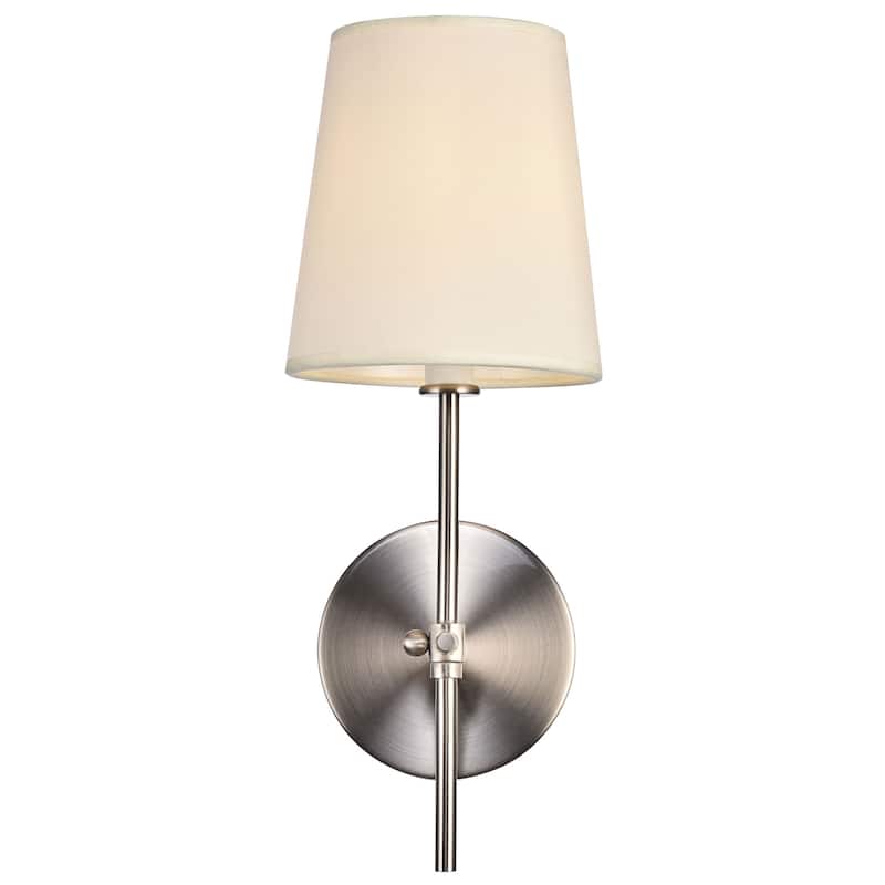 Elegant Lighting Mel 15" Wall Sconce with Linen Shade - Burnished Nickel
