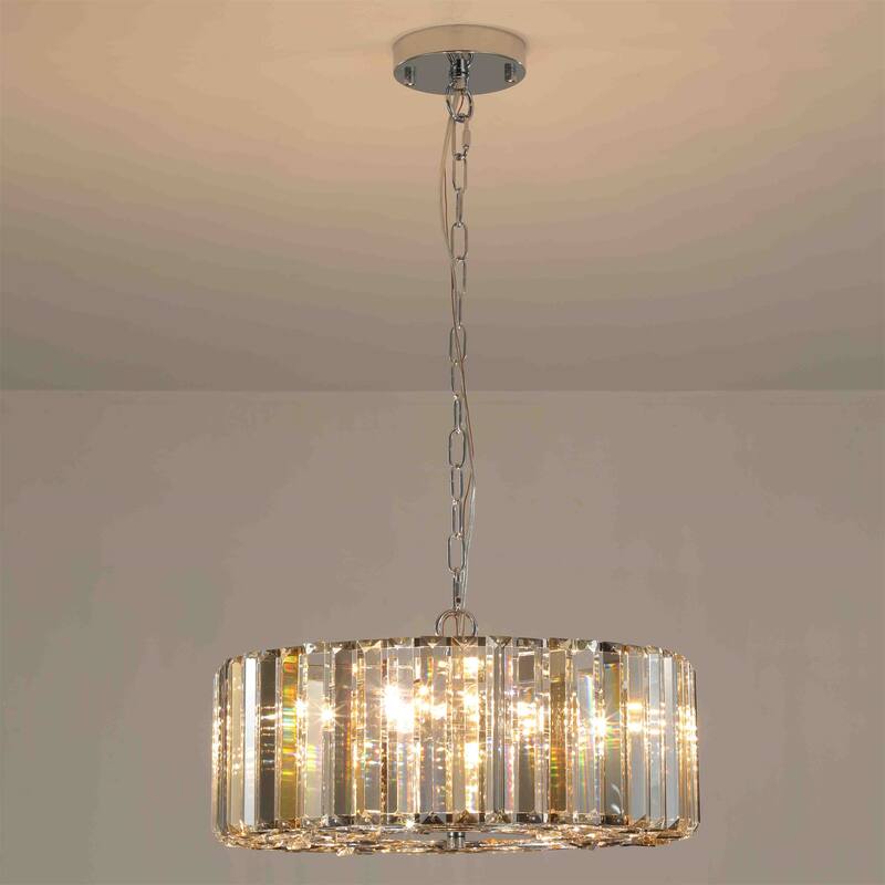 Transparent Modern Round Crystal Chandelier for Living Room
