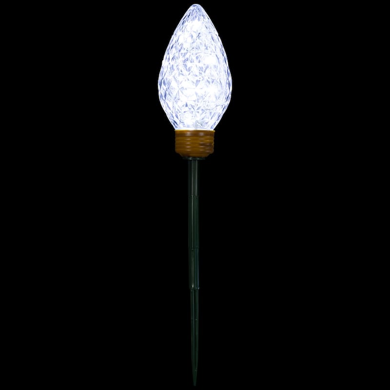 LED Lighted C9 Style Christmas Pathway Lawn Stakes - 8'- Clear - 5ct
