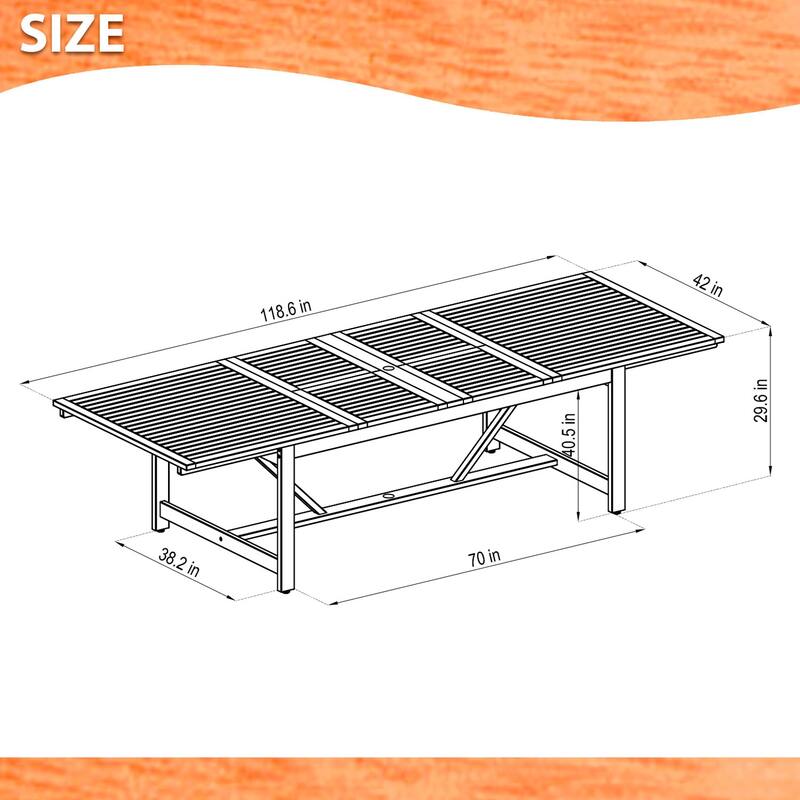 Amazonia Rawlins 9pc 100 FSC Wood Outdoor Patio Dining Set