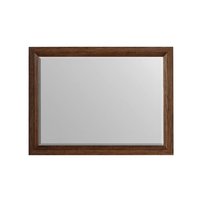 Marlow Solid Red Oak Landscape Mirror, Sable