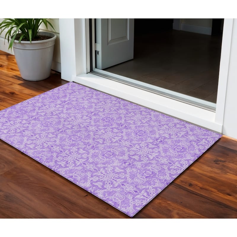 HomeRoots Medallion Transitional Rectangle Outdoor Rug - 3' x 5'