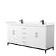Option White, Black Trim, Carrara Cultured Marble Top