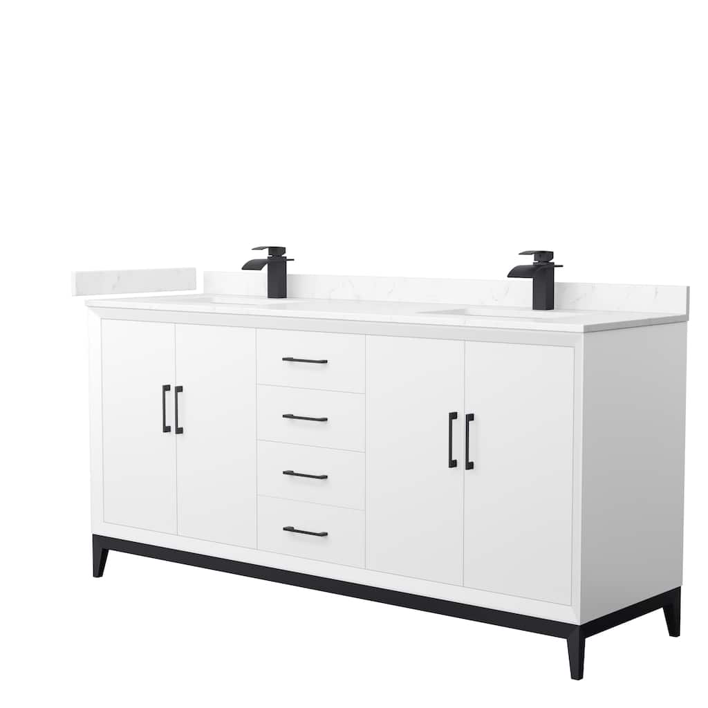 Amici Double Bathroom Vanity Set, Cultured Marble Top