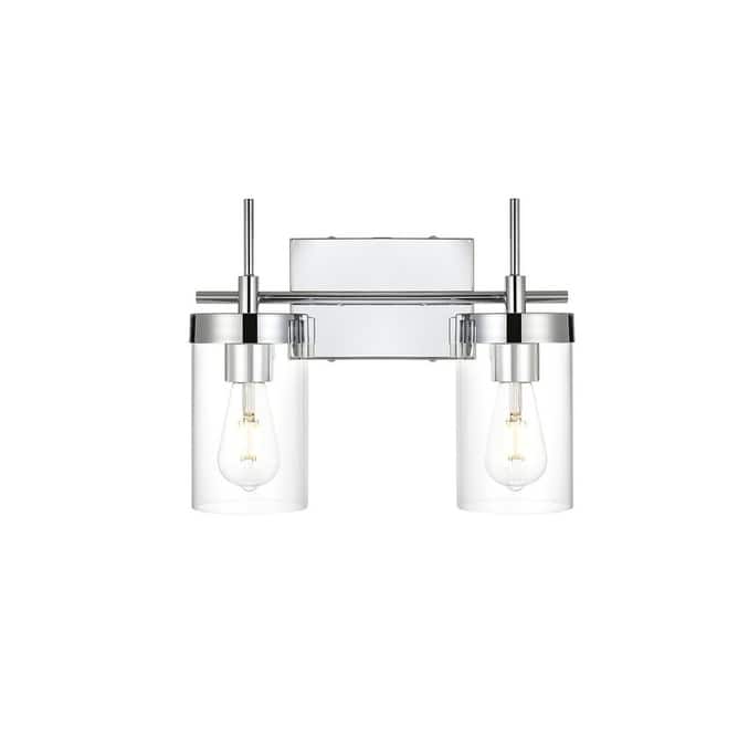 Elegant Lighting LD7319W14 Taryin 2 Light 14" Wide Vanity Light - Chrome / Clear