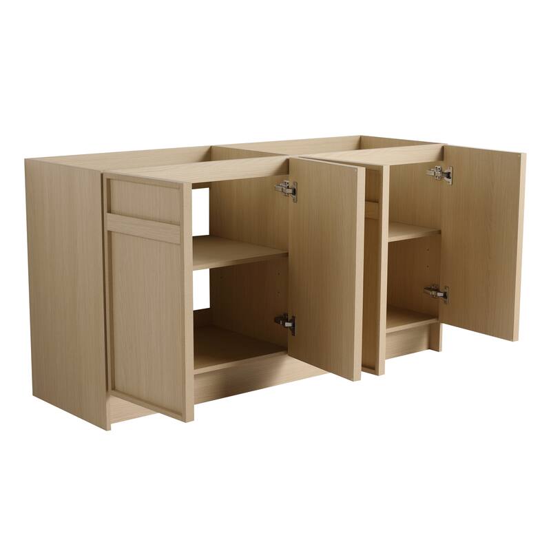 Contemporary Bathroom Vanity Cabinet with Soft-Close Hinges, Scratch-Resistant Melamine Finish, Adjustable Shelf
