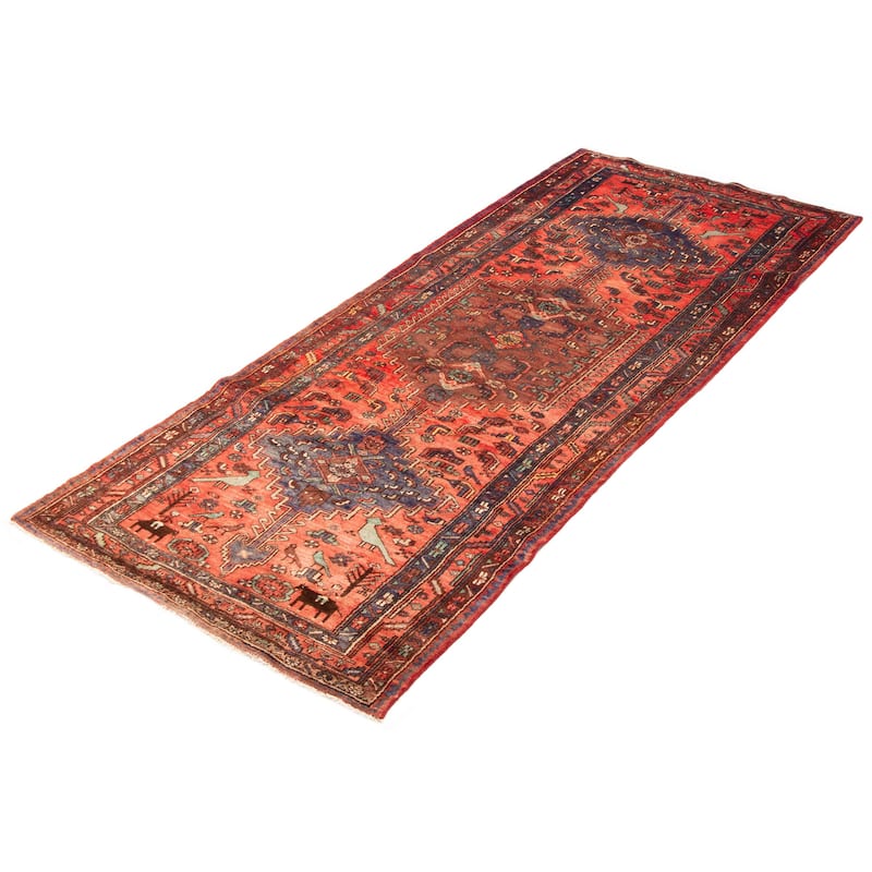 ECARPETGALLERY Hand-knotted Andelz Red Wool Rug - 4'3 x 10'4
