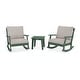 preview thumbnail 8 of 11, POLYWOOD Braxton 3-Piece Deep Seating Rocker Set Green / Weathered Tweed