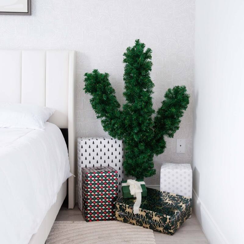 Cactus-Shaped Artificial Christmas Tree - 4’ - Unlit