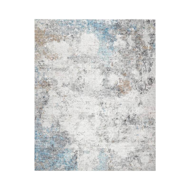 LoomBloom Washable Polyester Area Rug Beige Contemporary Machine Made