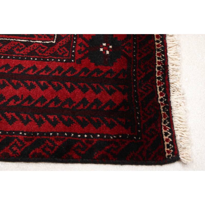 ECARPETGALLERY Hand-knotted Teimani Red Wool Rug - 2'11 x 6'1