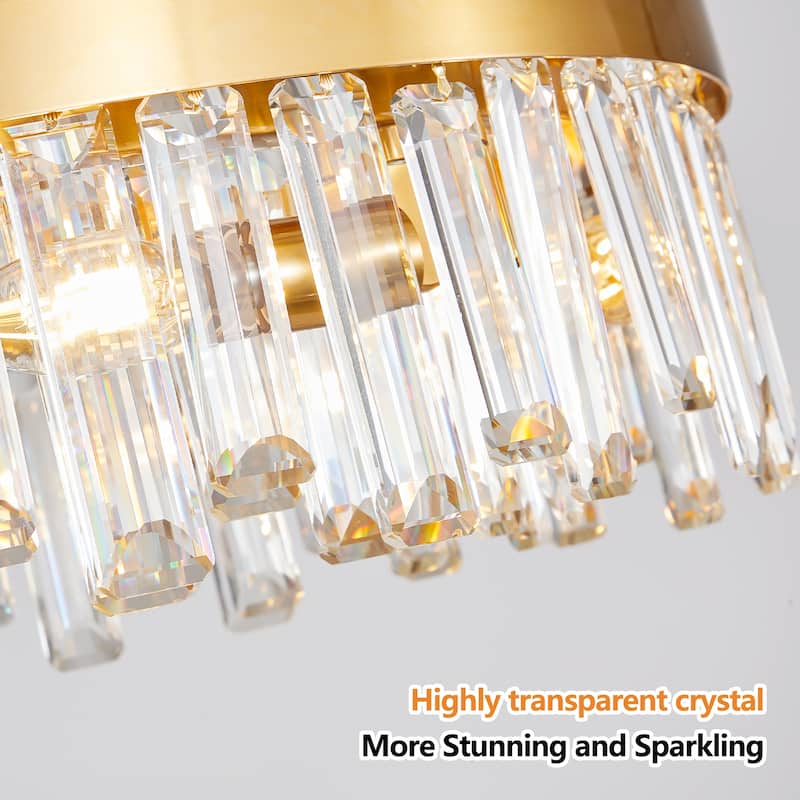 23.6 Inches Chandeliers Crystal Decorative Lights Simple Modern Dining Room LED Lighting,for Home Decor (Bulbs Not Included)