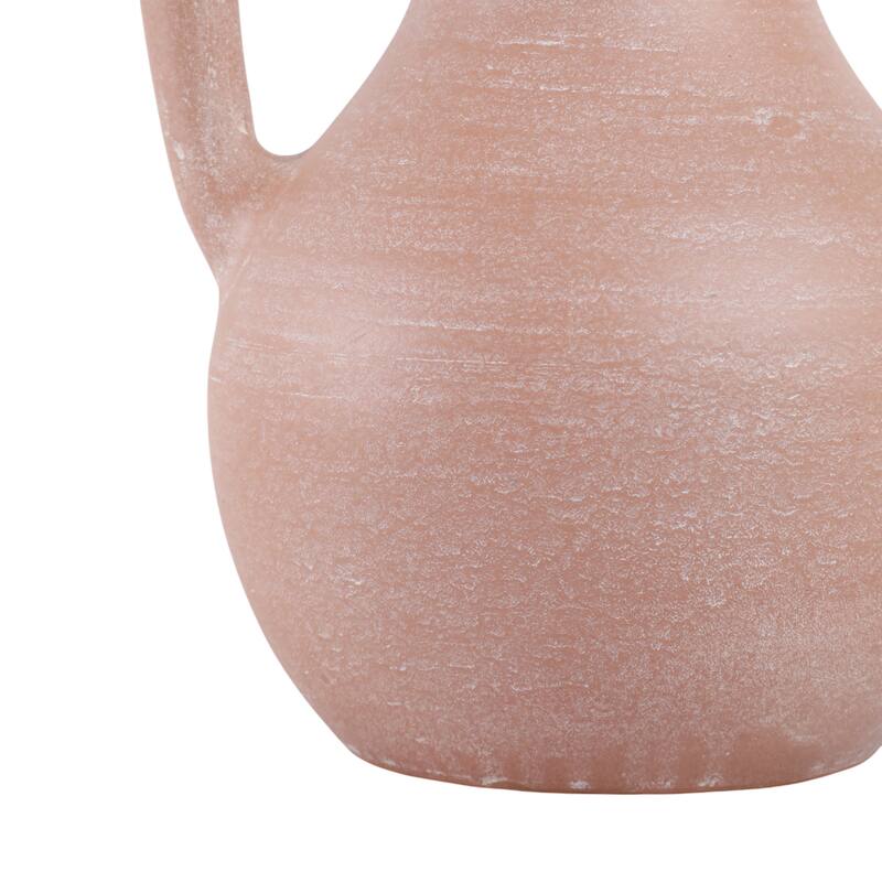 Terracotta Pottery Vase with Handles Rustic Artisan Decorative Accent