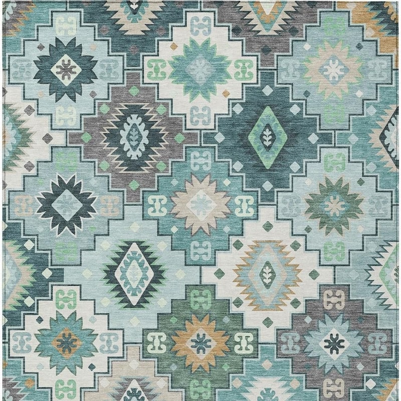HomeRoots Southwestern Transitional Rectangle Outdoor Rug