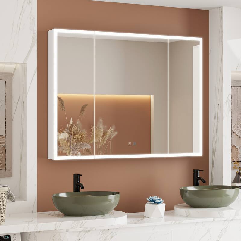 Eco-Friendly LED Light Mirror Adjustable FogResistant Storage Solution - 45.9"x34.6"