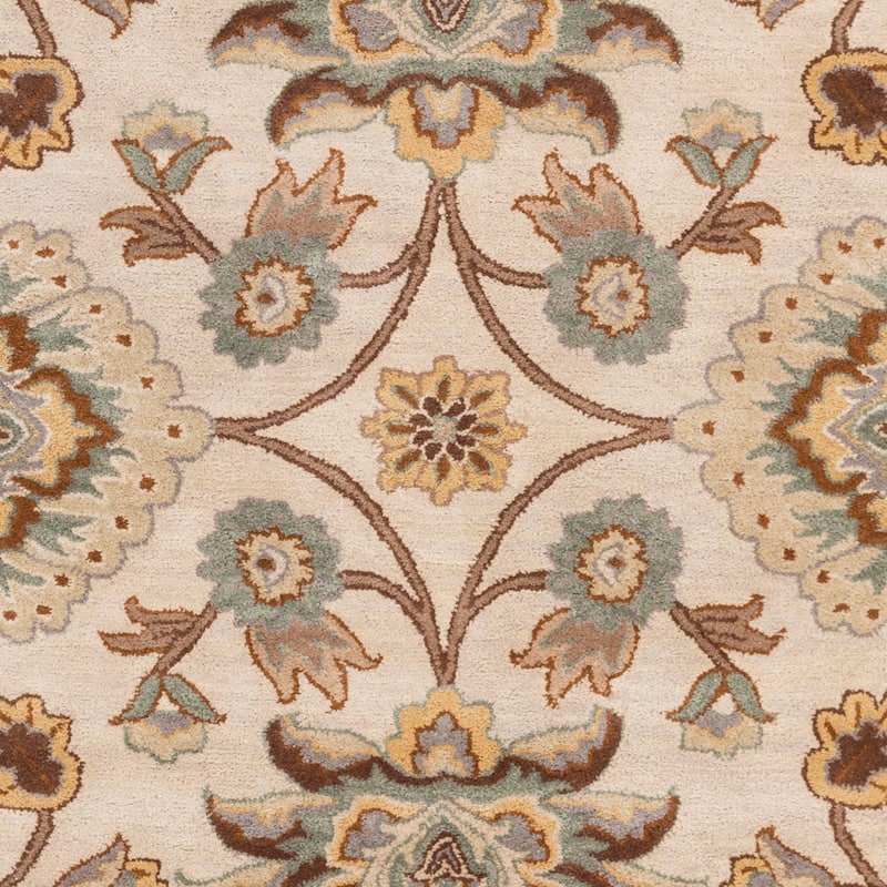 Hand-tufted Coliseum Beige Floral Wool Area Rug (8' x 11')