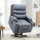 preview thumbnail 17 of 52, EROMMY Oversized Power Lift Recliner with Massage & Heat – PU Leather Chair with Pockets, Cup Holders & USB Port Blue - Variant 2