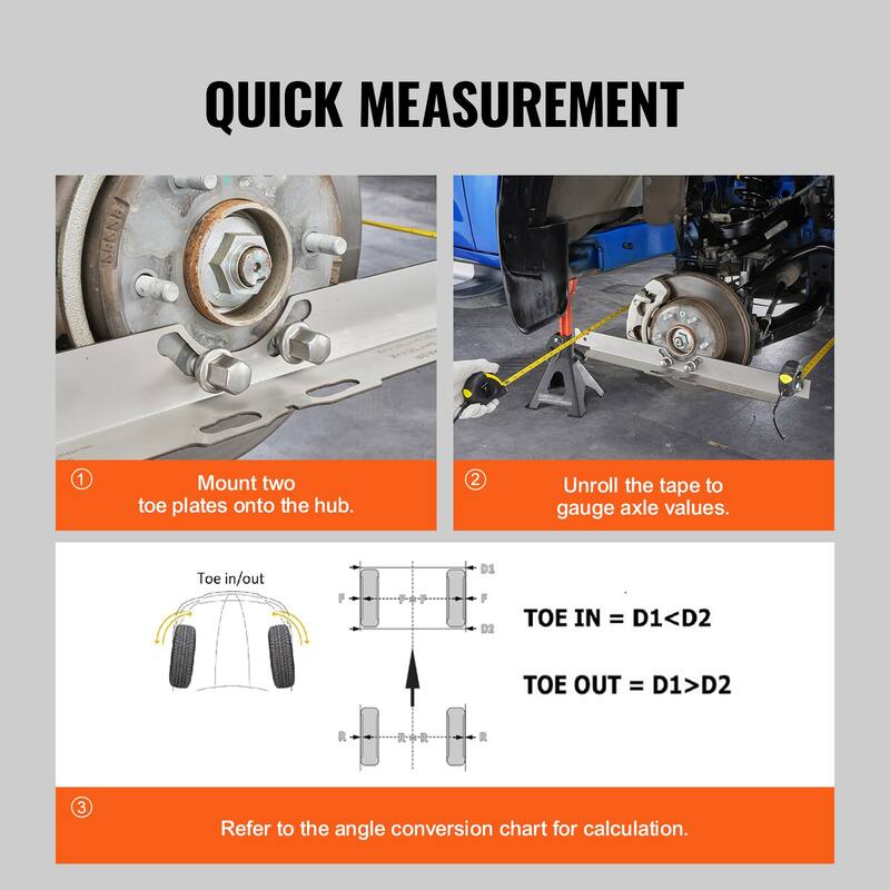 Wheel Alignment Tool, 2-Pack Toe Alignment Toe Plates, Stainless Steel Wheel Alignment Tool Plate
