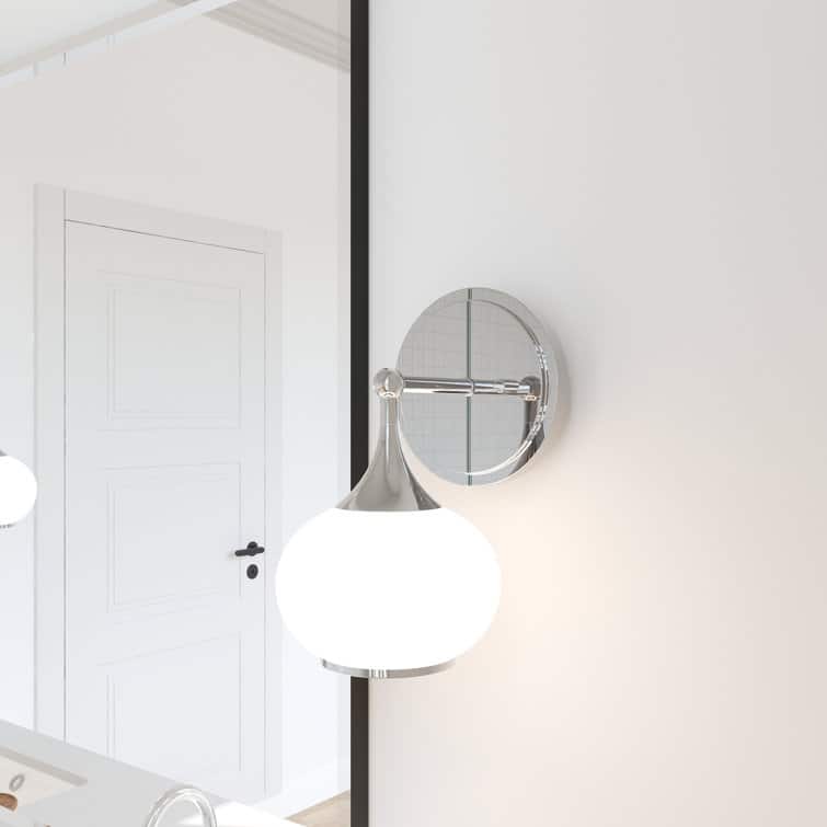 Acroma 1 Light Polished Chrome Finish Modern Globe Vanity Light