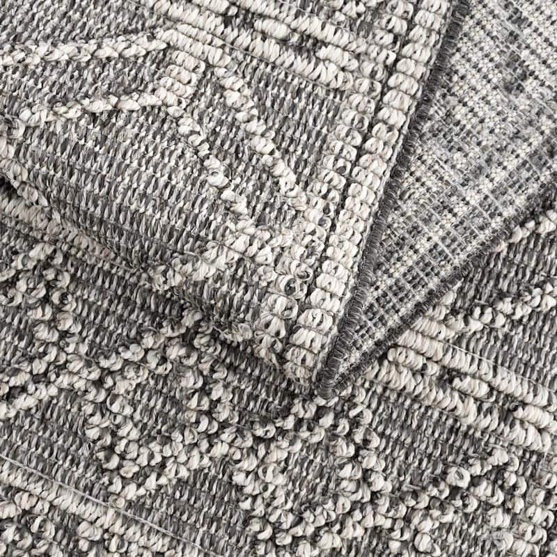Hauteloom Butch Living Room, Bedroom Patio Outdoor Area Rug - Farmhouse - Taupe,Beige - 2' x 3'