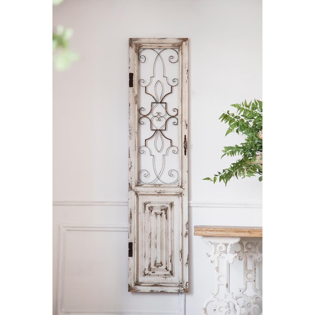 Rustic Wall Decor Wooden Decorative Panel, Decorative Wall Sculpture with Grille, Suitable for Various Interior Styles