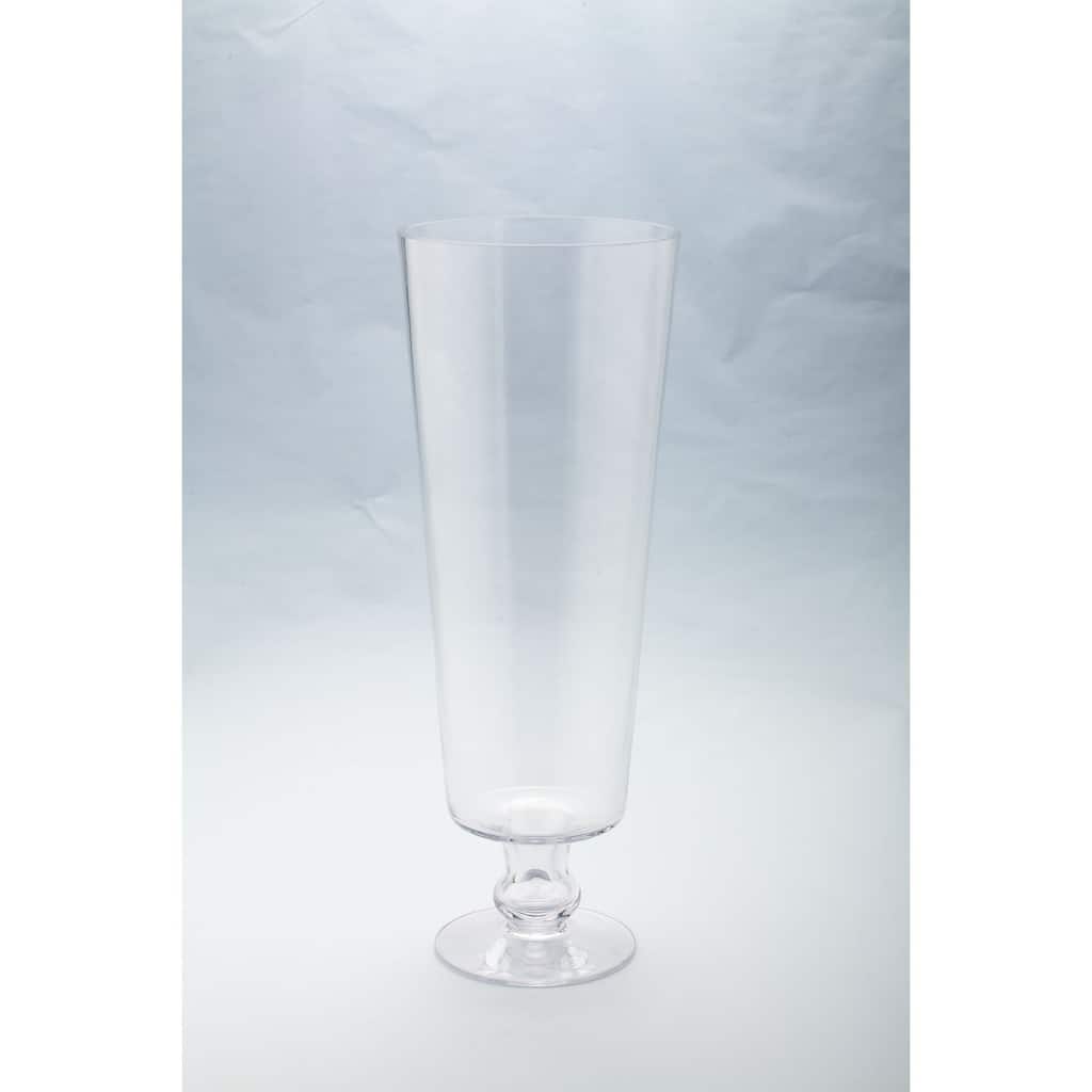Champagne Style Hand Blown Glass Vase - 19" - Clear