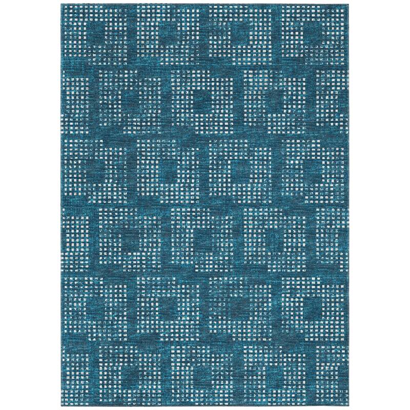 Indoor/ Outdoor Eleanor Modern Houndstooth Washable Rug