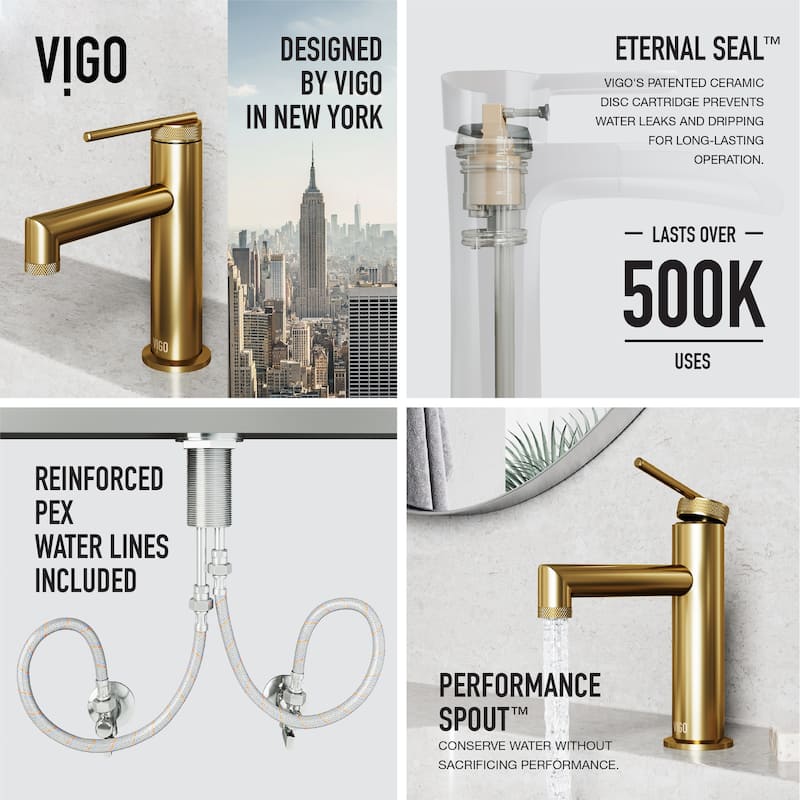 VIGO Sterling 7" H Single Handle Single Hole Bathroom Faucet
