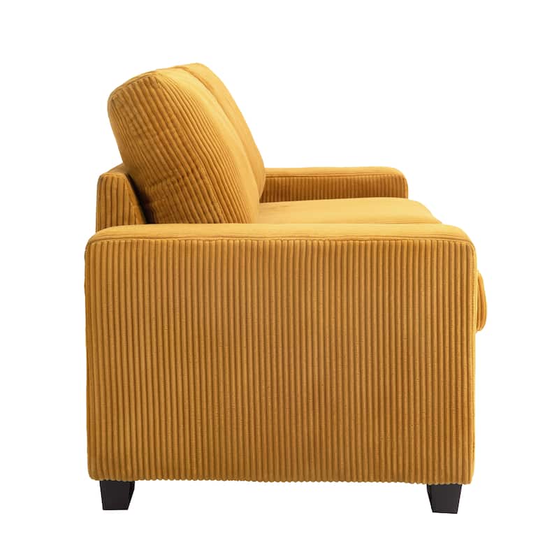 Modern 80" Upholstered Fabric 3-Seater Sofa