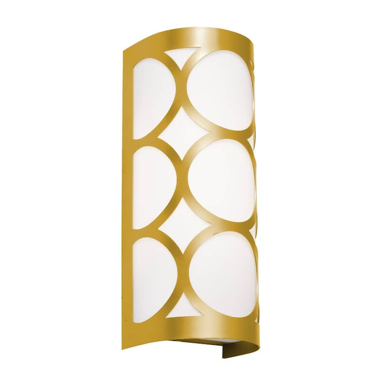 AFX LAKS0513LAJUD Lake 12" Tall LED Wall Sconce with White Acrylic - Gold / White