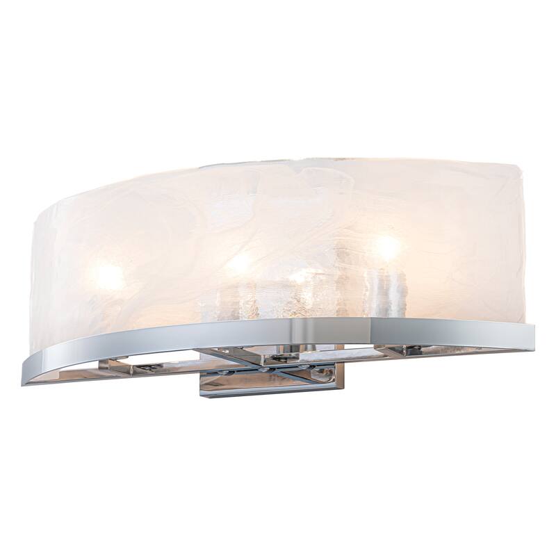 3-Light Modern Chrome Wall Sconce with Cloud Glass Shades