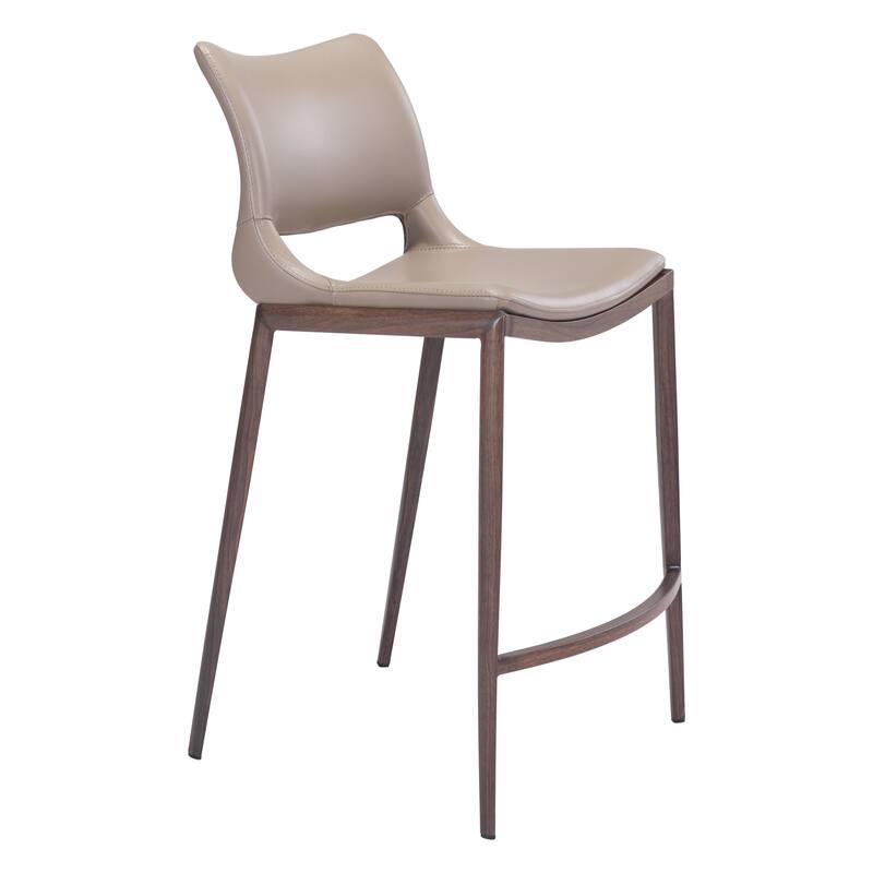 Ace Counter Stool White & Silver - Gray/Walnut