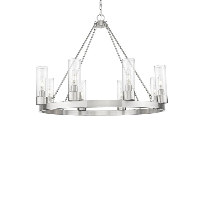 Innovations Lighting 617-8CR-28-36-8 Boreas Chandelier Boreas 8 Light - Satin Nickel / Seedy