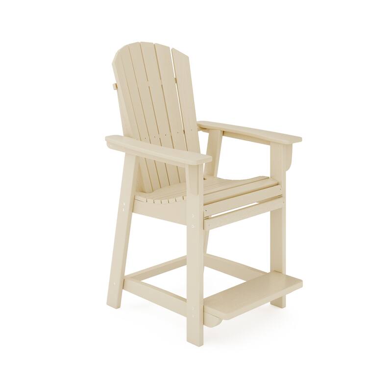 Adirondack Style Counter Chair - Stylish Hdpe Poly Lumber For Dining (Excluding the table)