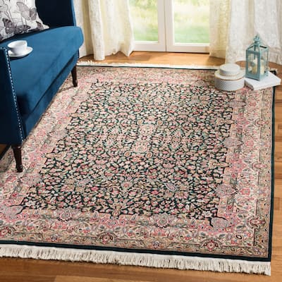 SAFAVIEH Handmade Kerman Savana Ivory and Green Wool Area Rug