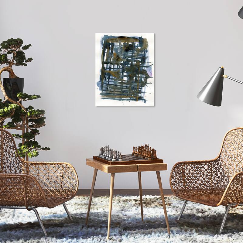 Wynwood Studio Abstract Nori Blue and Modern & Contemporary Wall Art Canvas Print - 20 x 16