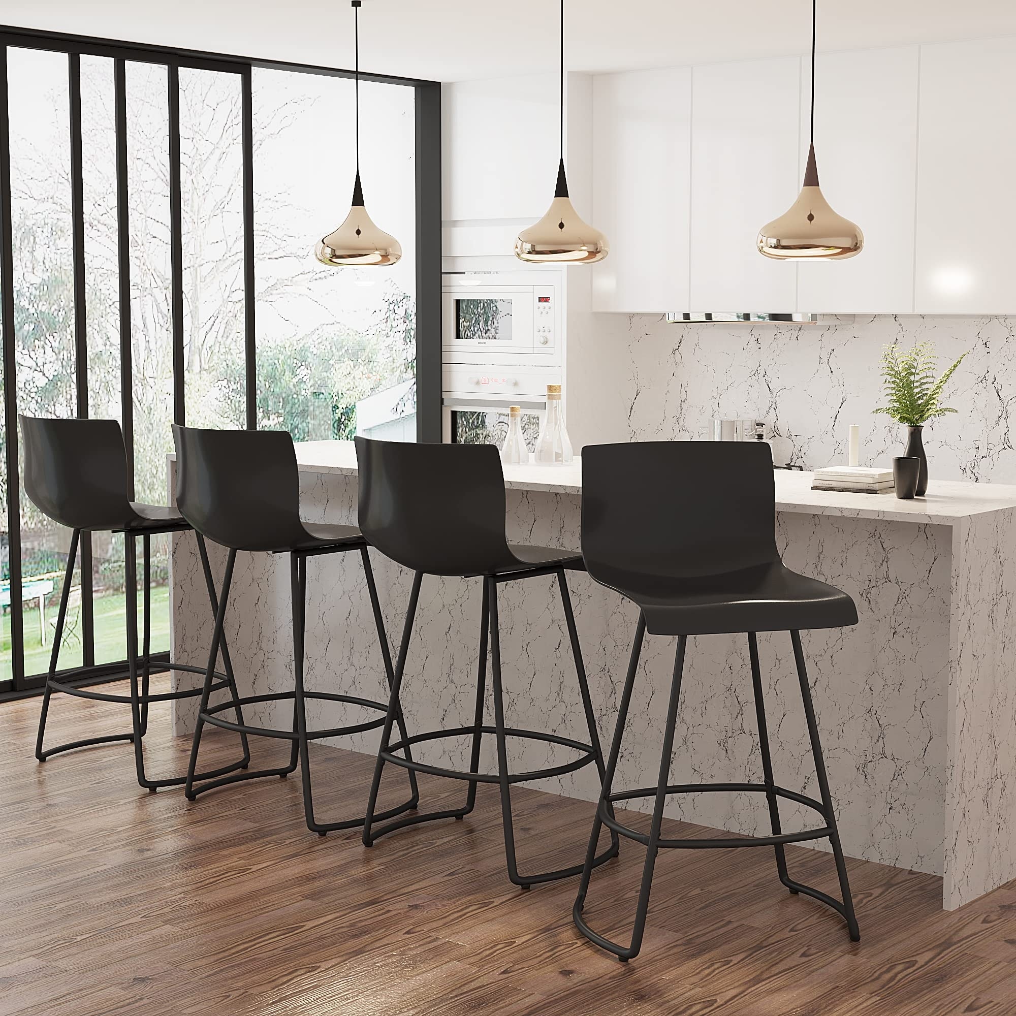 Strick & bolton harley adjustable matte black bar stool cheap