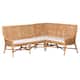 Baako Bohemian Light Honey Rattan 2-Piece Dining Nook Bench Set - Light Honey