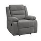 preview thumbnail 4 of 24, Modern Upholstered Recliner Chair with Adjustable Backrest Grey Single